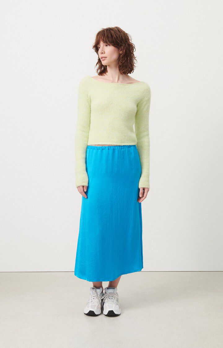 American Vintage Jupe Femme Widland - BLEU AZUR Midi Bleu - E24