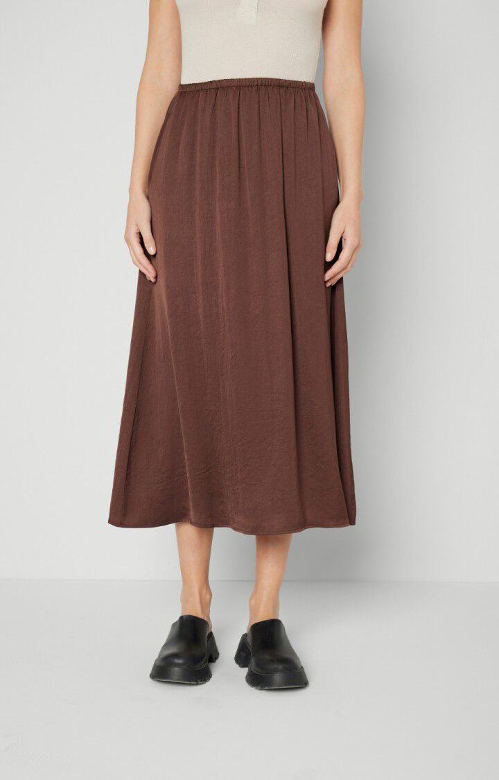 american vintage Jupe femme Widland - CHOCOLAT Midi Marron - H21