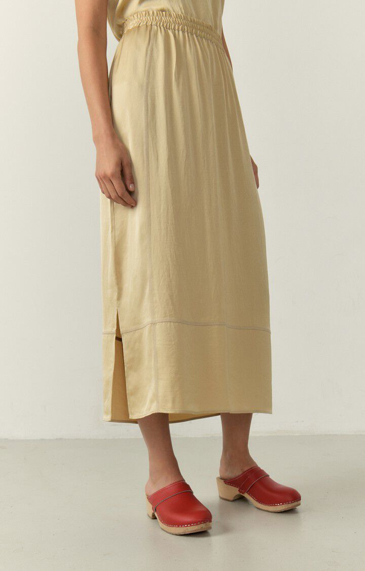 american vintage Jupe femme Widland - FICELLE Midi Beige - E23