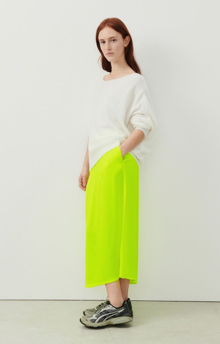 American Vintage Jupe Femme Widland - JAUNE FLUO Midi Jaune - E24