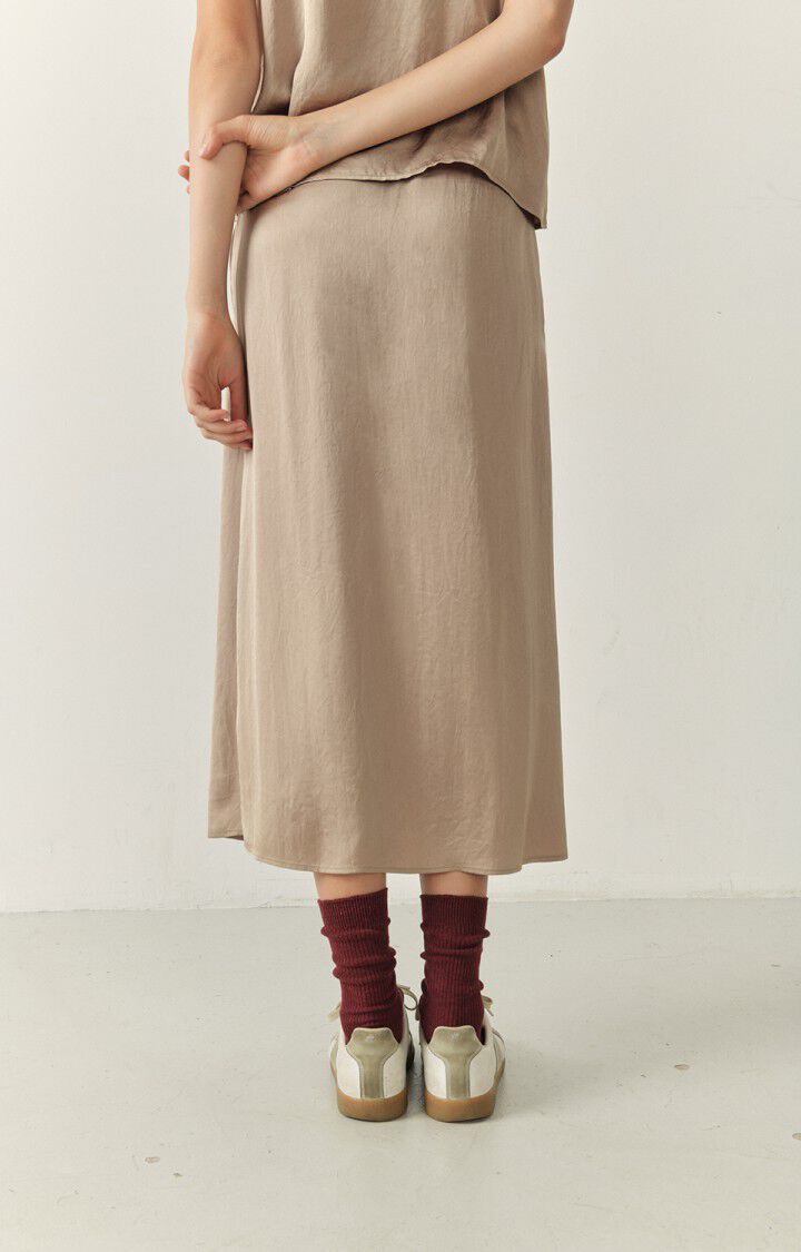 American Vintage Jupe Femme Widland - TAUPE Midi Marron - H22