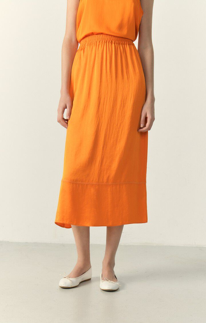 american vintage Jupe femme Widland - VITAMINES Midi Orange - E23