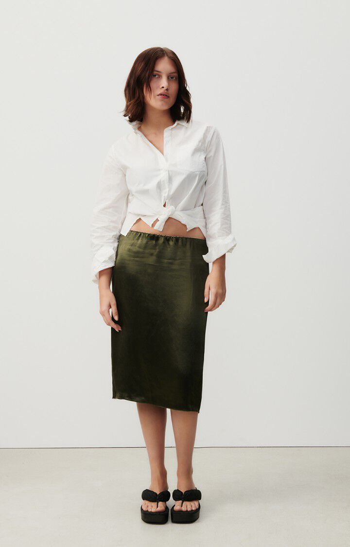 American Vintage Jupe Femme Wodbay - PIN Midi Vert - H23