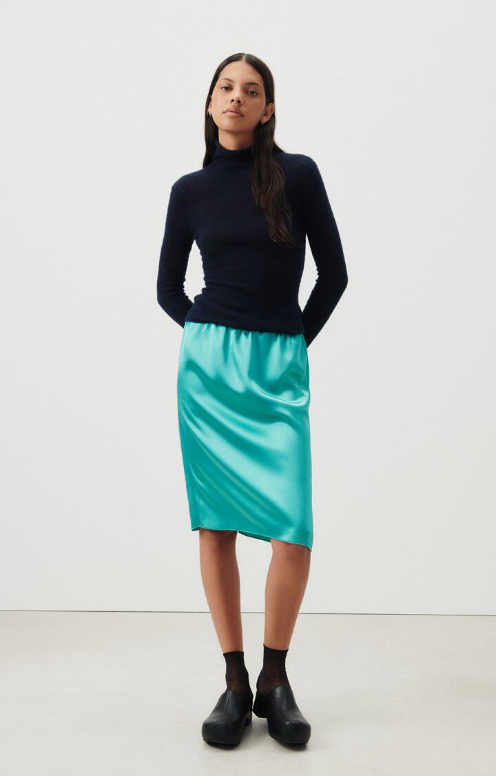 American Vintage Jupe Femme Wodbay - RIVIERA Midi Bleu - H23