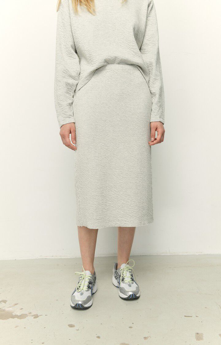 american vintage Jupe femme Yatcastle - GRIS CHINE Midi Gris - E22