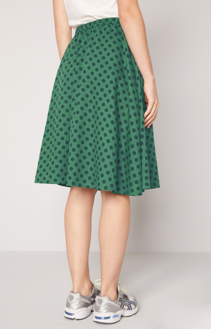 American Vintage Jupe Femme Yayowood - LARGE POIS VERT Trapèze Vert - H18