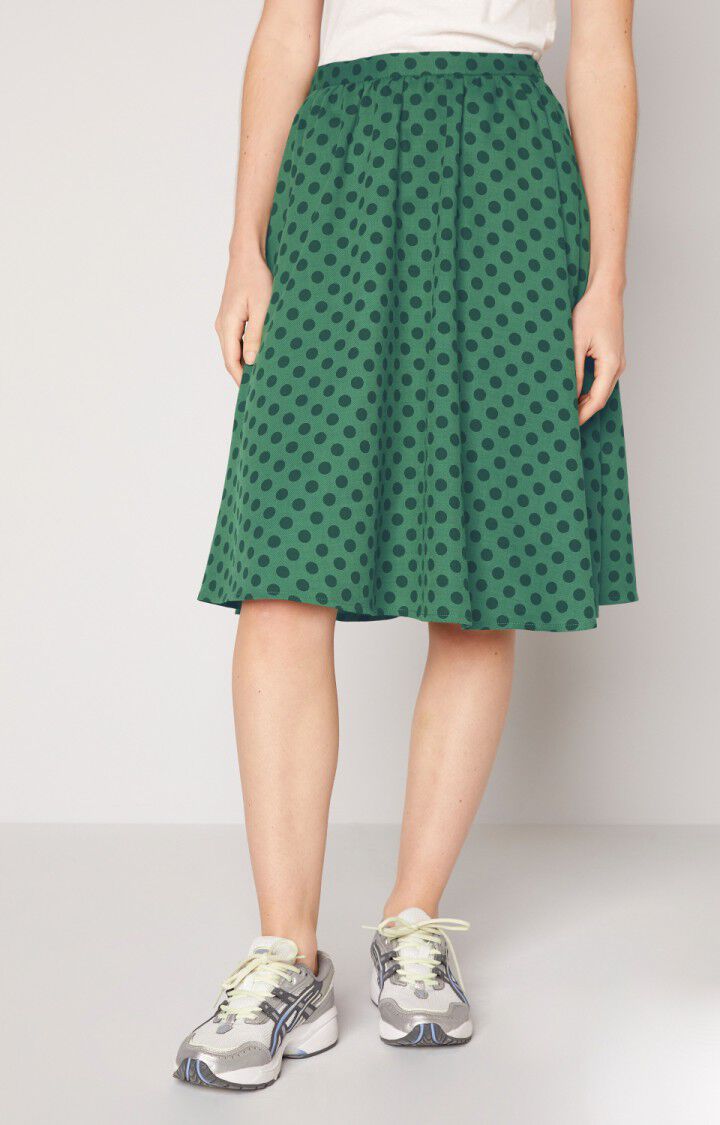 american vintage Jupe femme Yayowood - LARGE POIS VERT Trapèze Vert - H18