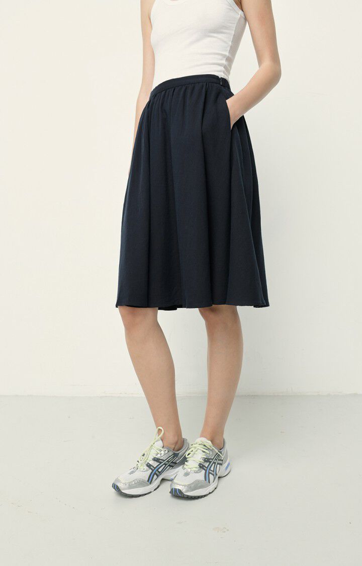 american vintage Jupe femme Yayowood - NAVY Trapèze Bleu - H18