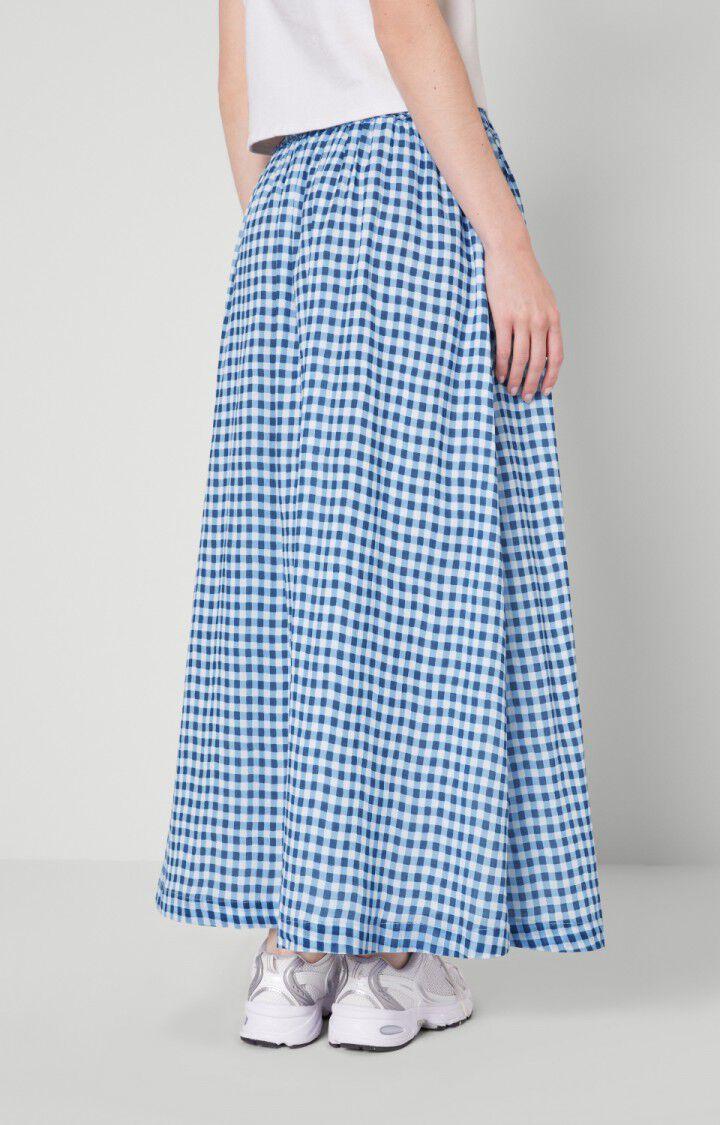 American Vintage Jupe Femme Ybanut - VICHY BLEU Longue Bleu - E17