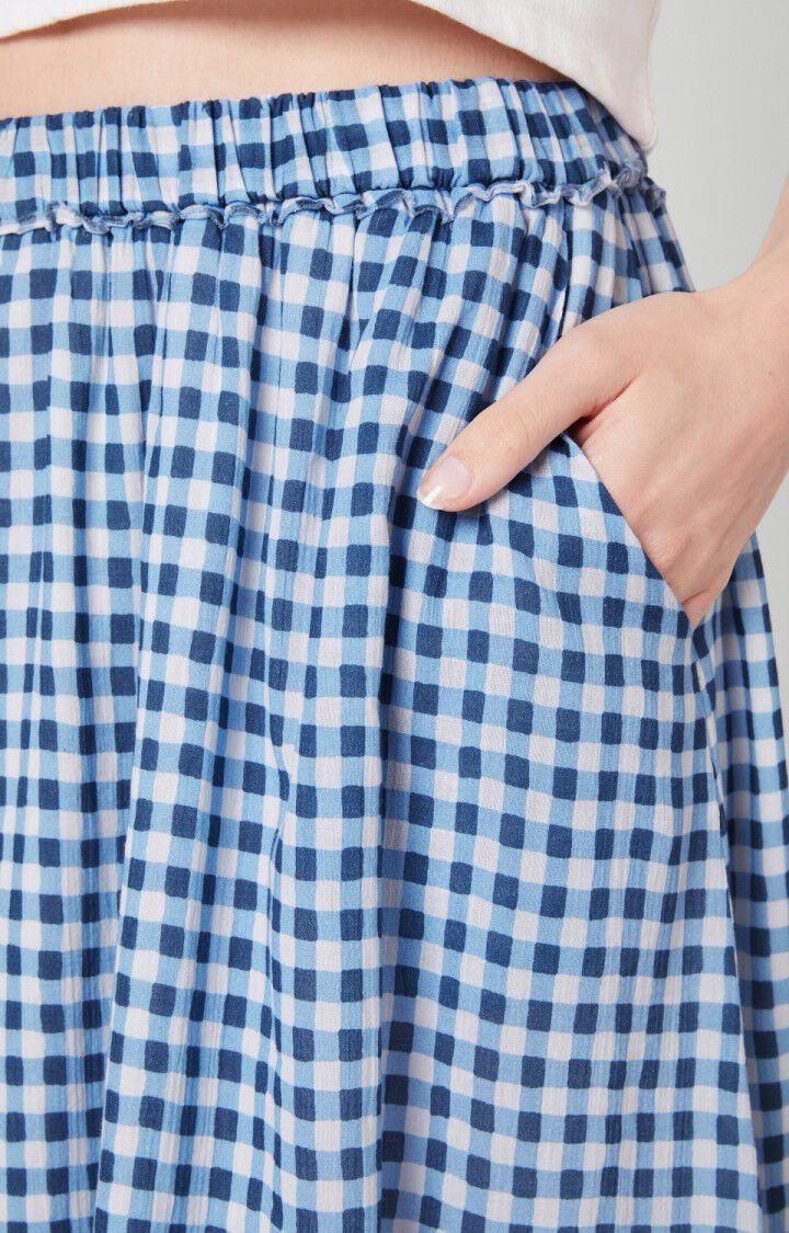 American Vintage Jupe Femme Ybanut - VICHY BLEU Longue Bleu - E17