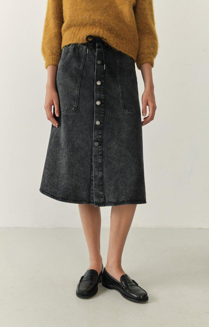 american vintage Jupe femme Yopday - BLACK Midi Noir - H22