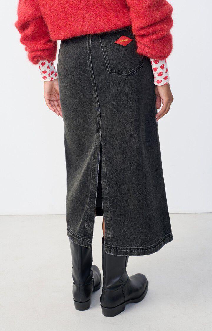 American Vintage Jupe Femme Yopday - BLACK POIVRE ET SEL Midi Noir - E25