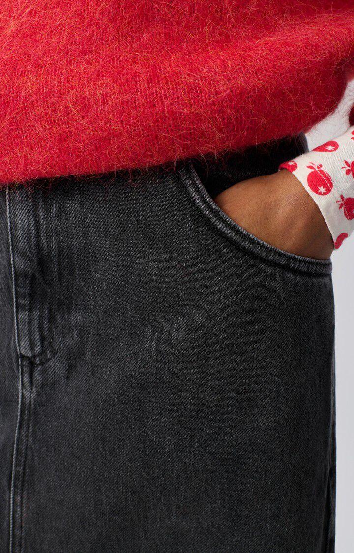 American Vintage Jupe Femme Yopday - BLACK POIVRE ET SEL Midi Noir - E25