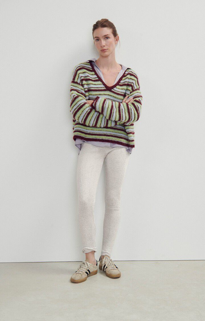 American Vintage Legging Femme Gykotown - CARREAUX GRIS Gris - E24