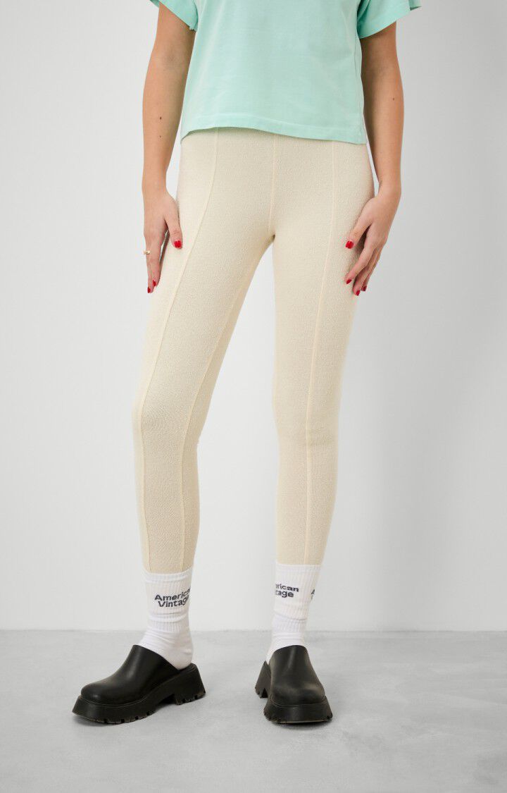 american vintage Legging femme Noogy - ECRU Beige - E22