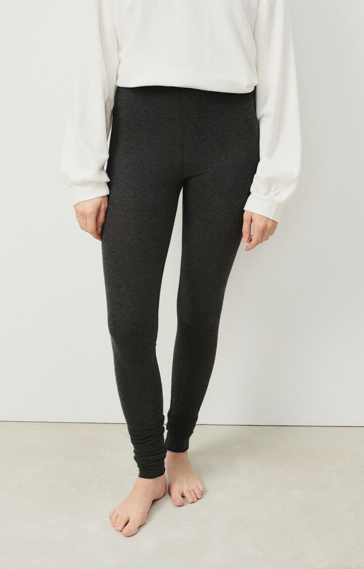 american vintage Legging femme Pipoun - ANTHRACITE CHINE Gris - H23
