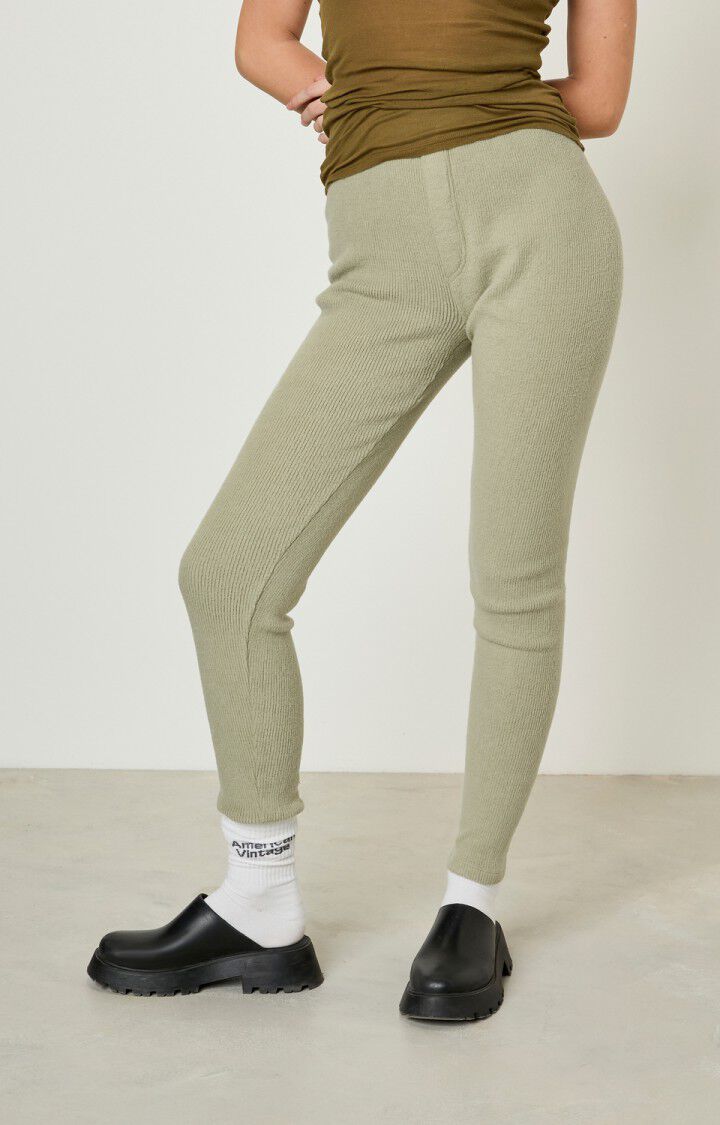 american vintage Legging femme Pyboo - KAKI CLAIR Vert - H23