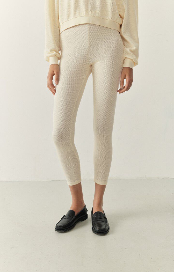 american vintage Legging femme Sovy - CREME Beige - H22