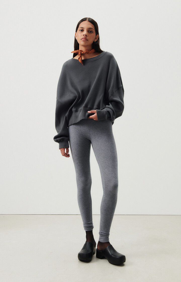American Vintage Legging Femme Ypawood - ANTHRACITE CHINE Gris - H23