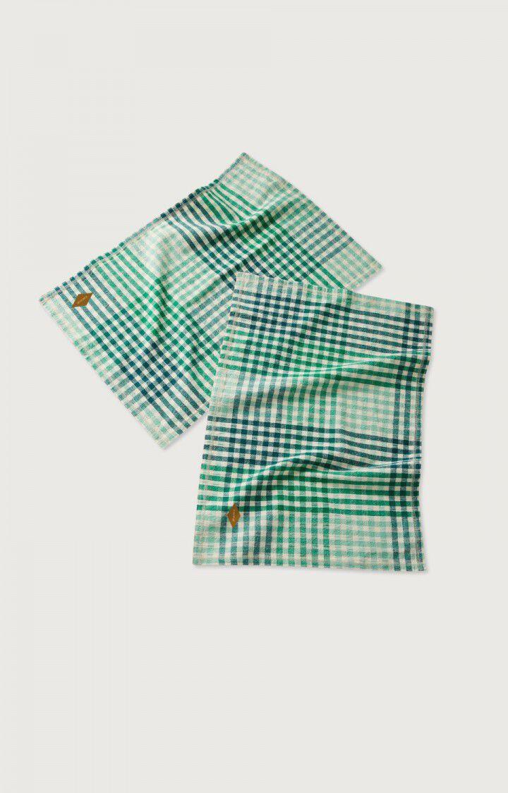 american vintage Lot de torchons Revack - CARREAUX PRAIRIE Vert - E23