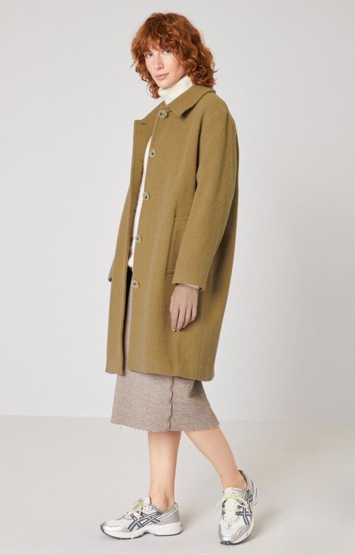 american vintage Manteau femme Abelville - MANGOUSTE CHINE Manches longues Marron - H21