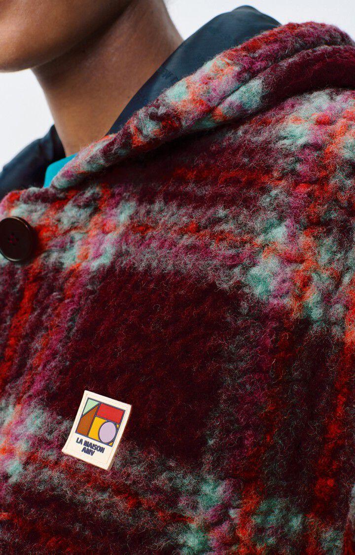 American Vintage Manteau Femme Agobridge - TARTAN LIE DE VIN 52 Manches Longues Rouge - H23