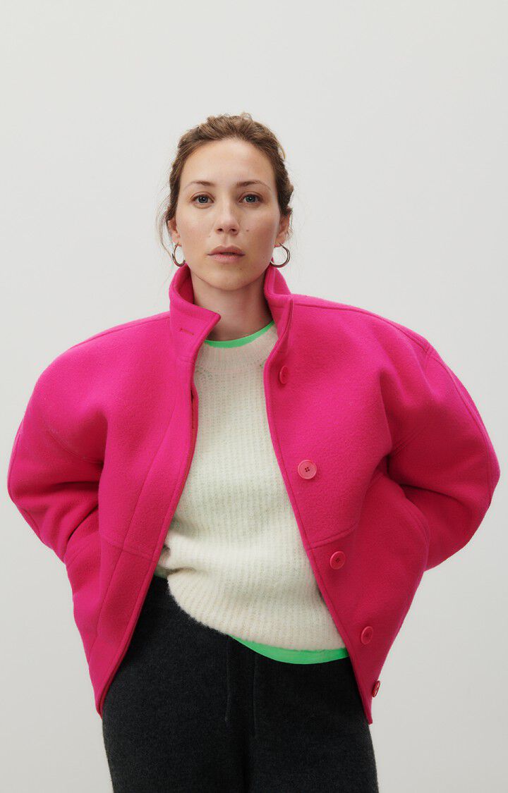 american vintage Manteau femme Bazybay - FUCHSIA 51 Manches longues Rose - H23