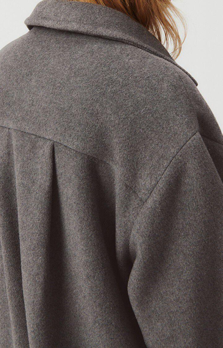 American Vintage Manteau Femme Bydrock - ANTHRACITE CHINE 50 Manches Longues Noir - E23