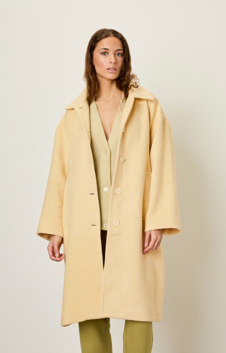 american vintage Manteau femme Bydrock - BOUDOIR 50 Manches longues Beige - E23