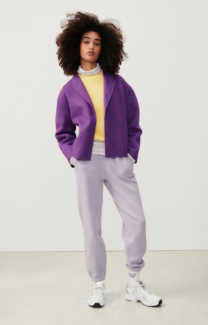 American Vintage Manteau Femme Dadoulove - AUBERGINE CHINE 53 Manches Longues Violet - H23