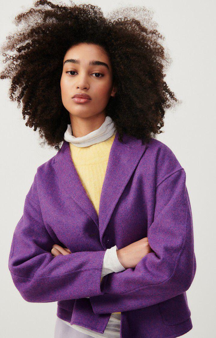 american vintage Manteau femme Dadoulove - AUBERGINE CHINE 53 Manches longues Violet - H23