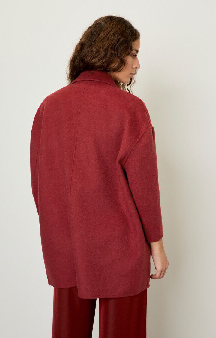 American Vintage Manteau Femme Dadoulove - CERISE Manches 7/8 Rouge - H20