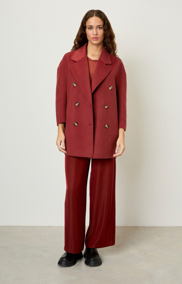 American Vintage Manteau Femme Dadoulove - CERISE Manches 7/8 Rouge - H20