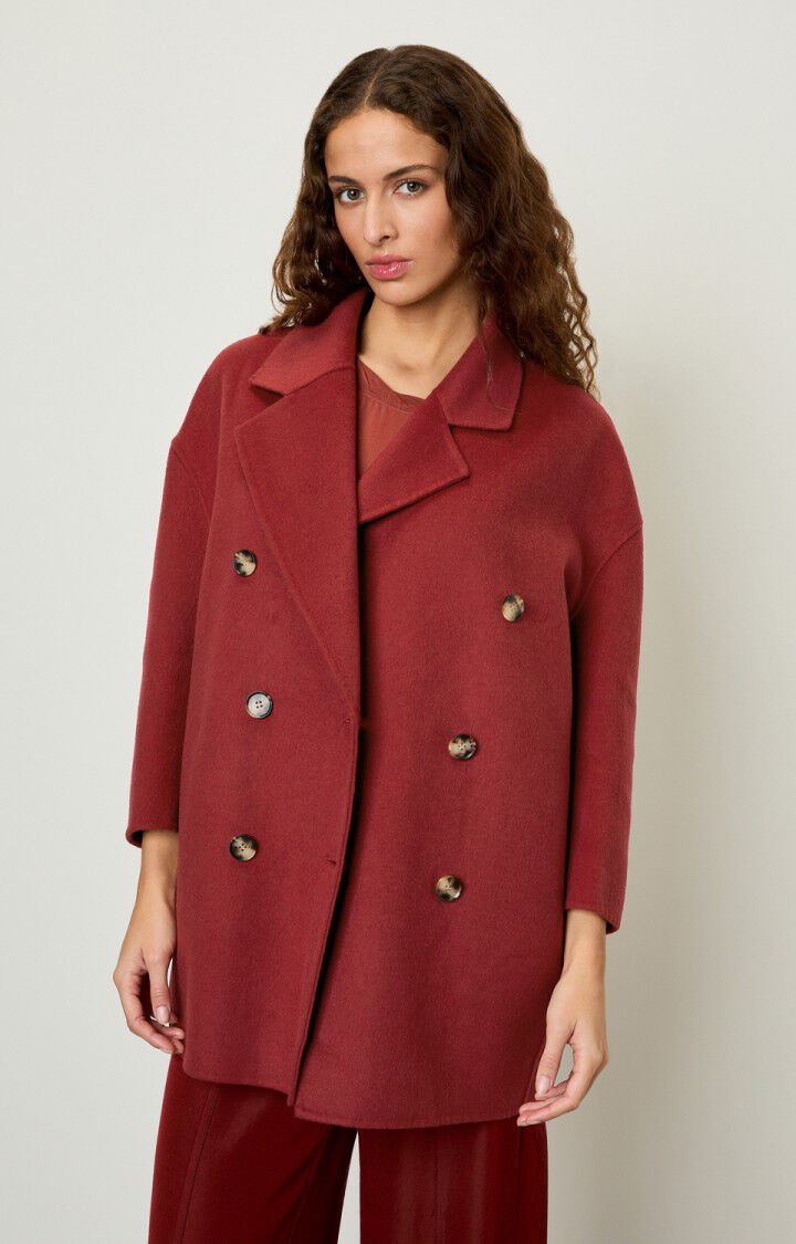 american vintage Manteau femme Dadoulove - CERISE Manches 7/8 Rouge - H20