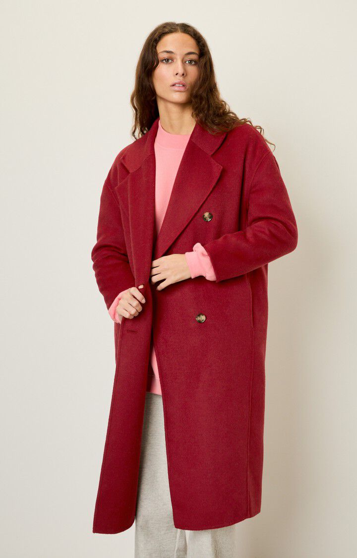 american vintage Manteau femme Dadoulove - CERISE Manches longues Rouge - H20