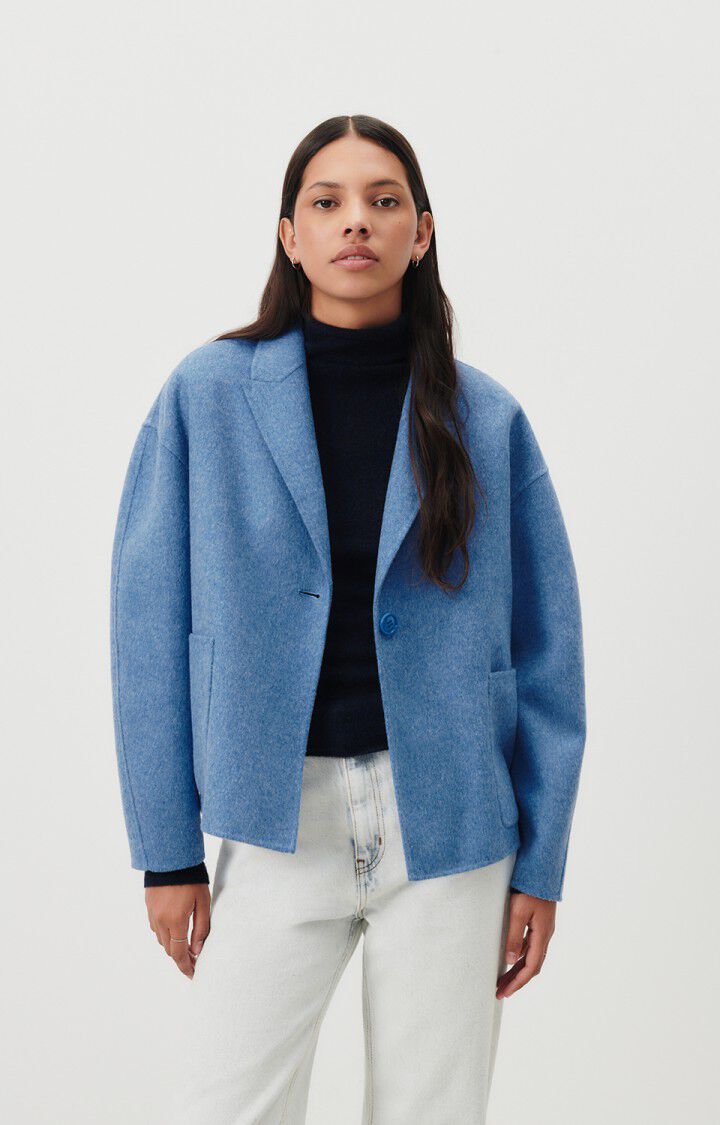 american vintage Manteau femme Dadoulove - LAC CHINE 53 Manches longues Bleu - H23