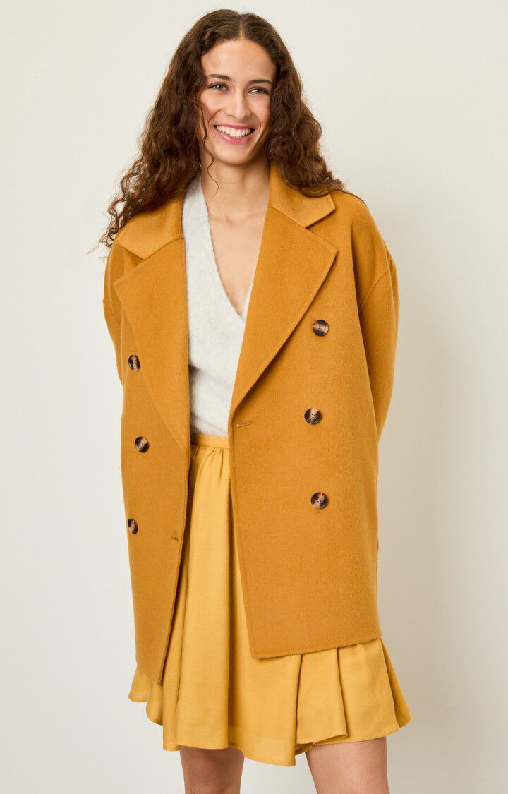 american vintage Manteau femme Dadoulove - MIEL Manches 7/8 Marron - H21