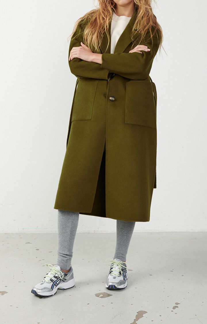 american vintage Manteau femme Dadoulove - MOUSSE Manches longues Vert - E22