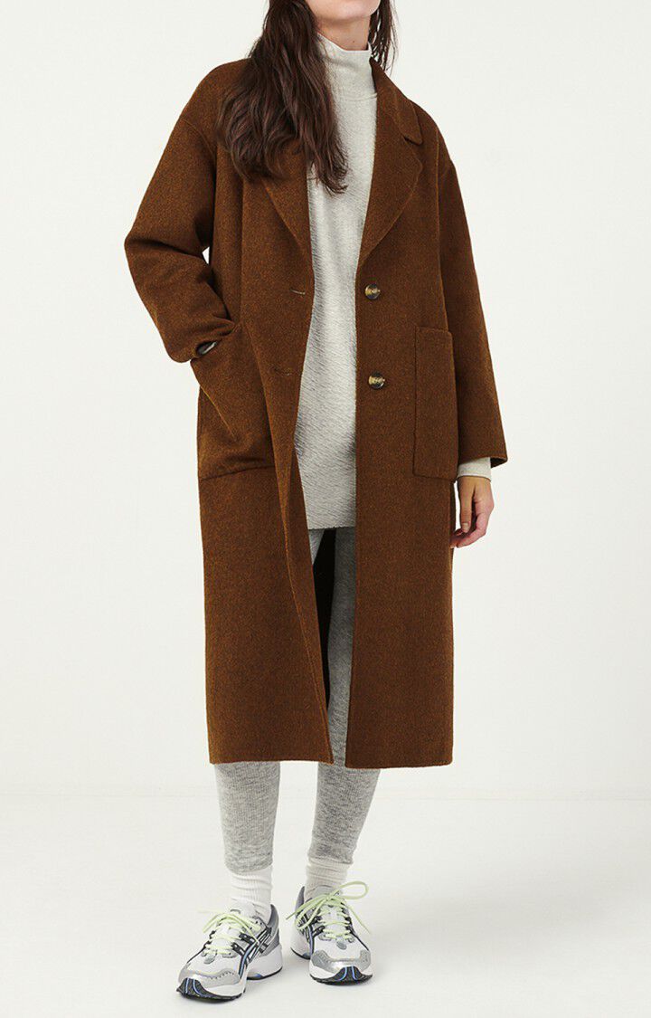 american vintage Manteau femme Dadoulove - NOUNOURS CHINE Manches longues Marron - H21