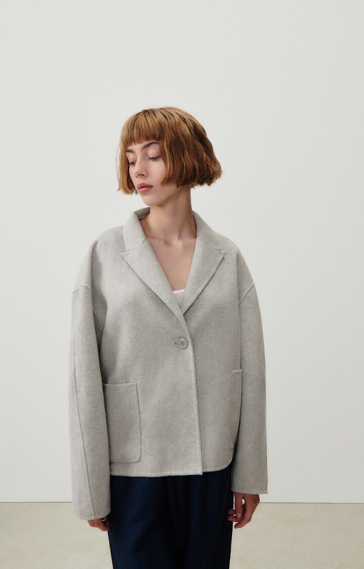 american vintage Manteau femme Dadoulove - POLAIRE CHINE 53 Manches longues Gris - E24