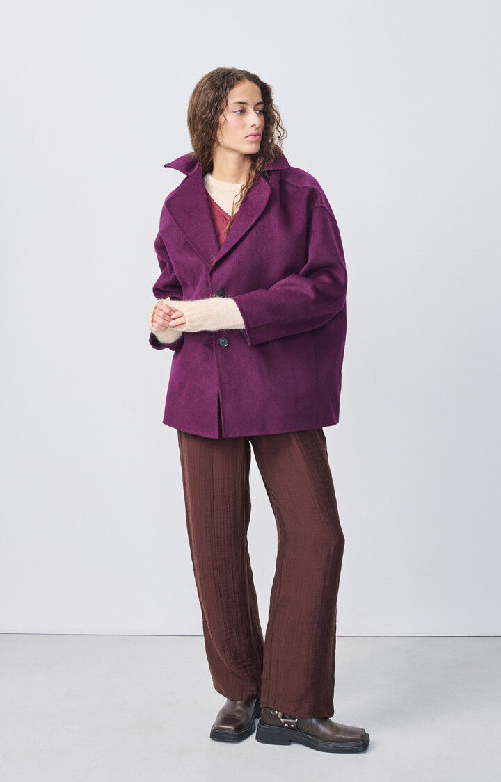 American Vintage Manteau Femme Dadoulove - POURPRE CHINE 46 Manches 3/4 Violet - H22