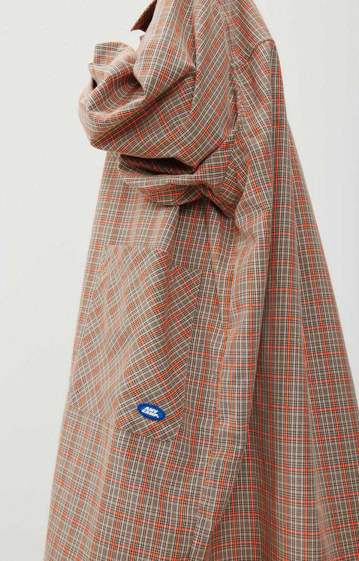 American Vintage Manteau Femme Etiz - PRINCE DE GALLES ORANGE 58 Manches Longues Marron - E23