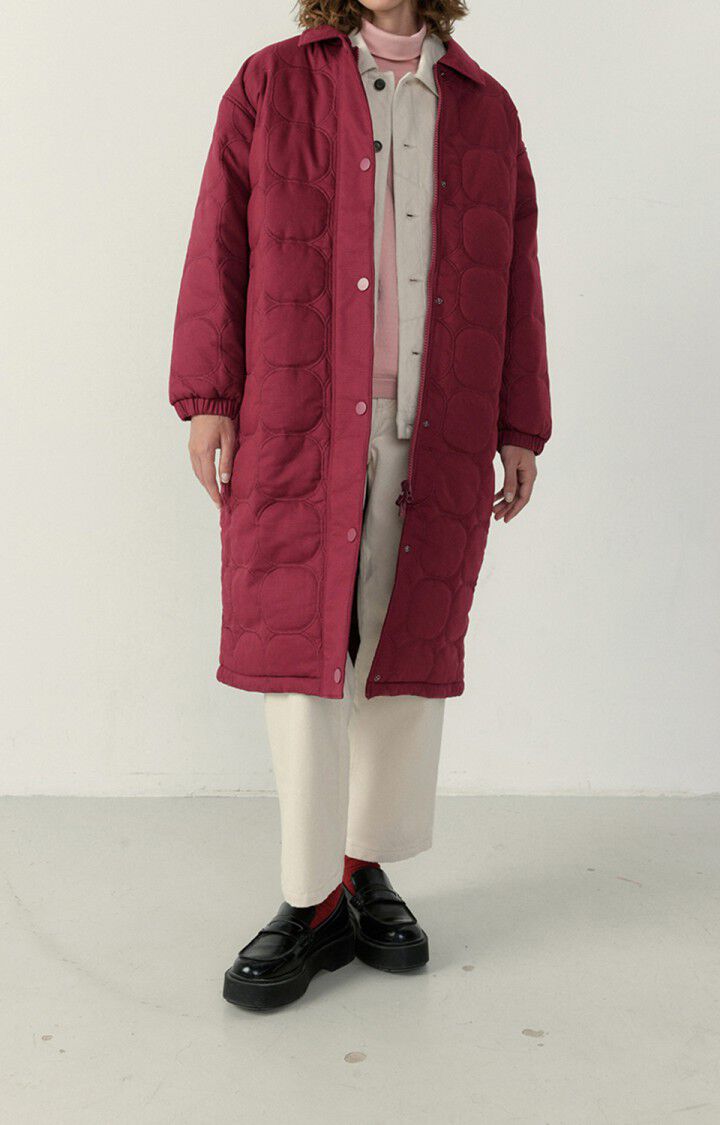 american vintage Manteau femme Fibcity - BETTERAVE 53 Manches longues Rouge - H22