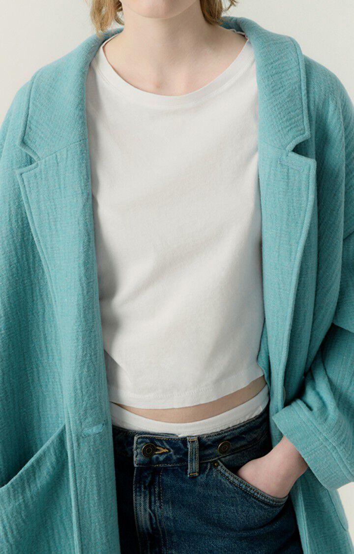 american vintage Manteau femme Fykow - GRISAILLE 59 Manches longues Bleu - E23