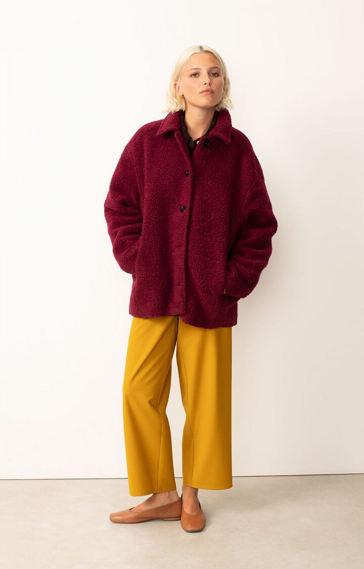 American Vintage Manteau Femme Gomaz - CANNEBERGE CHINE 51 Manches Longues Rouge - H24