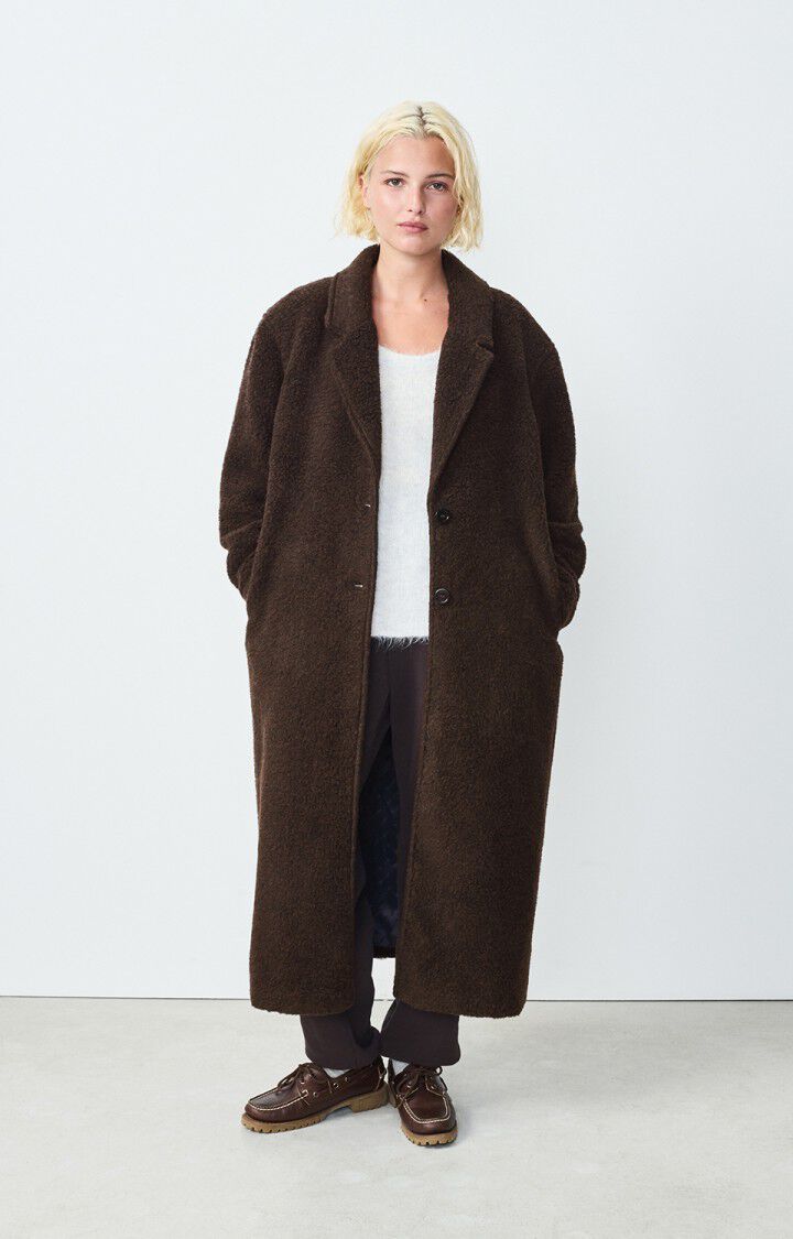 american vintage Manteau femme Gomaz - NOUNOURS CHINE 55 Manches longues Marron - H24