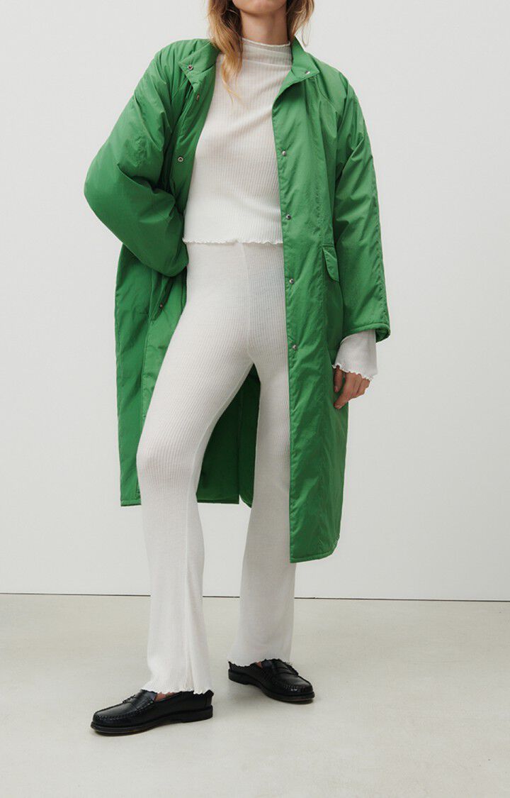 american vintage Manteau femme Ikino - FEUILLAGE 76 Manches longues Vert - E23