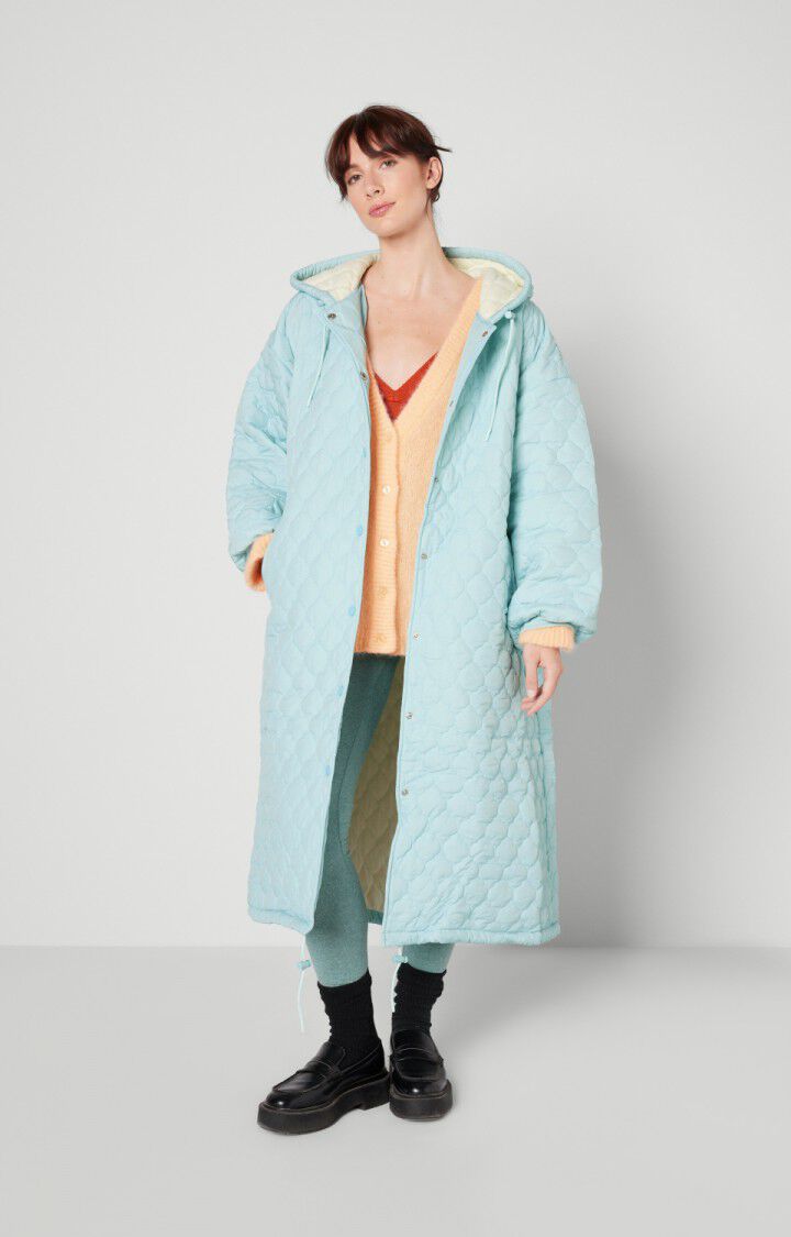 american vintage Manteau femme Jumbow - LAGON Manches longues Bleu - E22