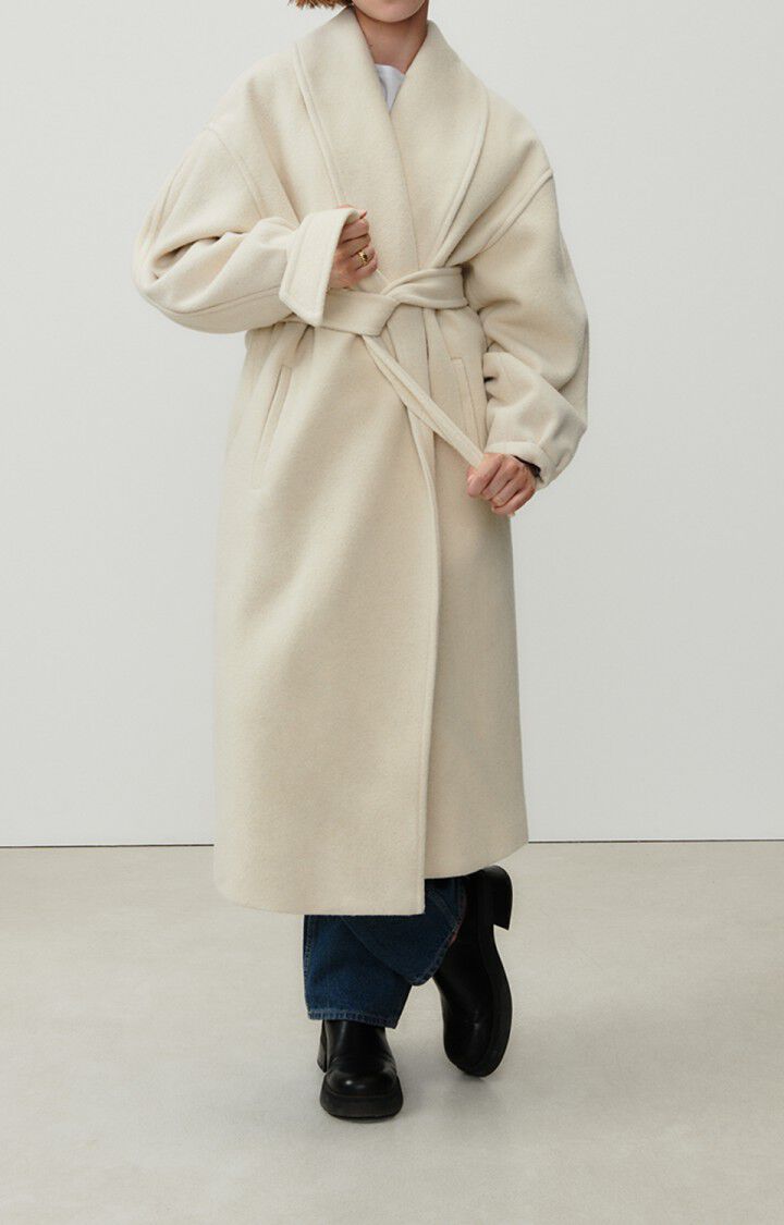 American Vintage Manteau Femme Karabay - ECRU 53 Manches Longues Beige - E23