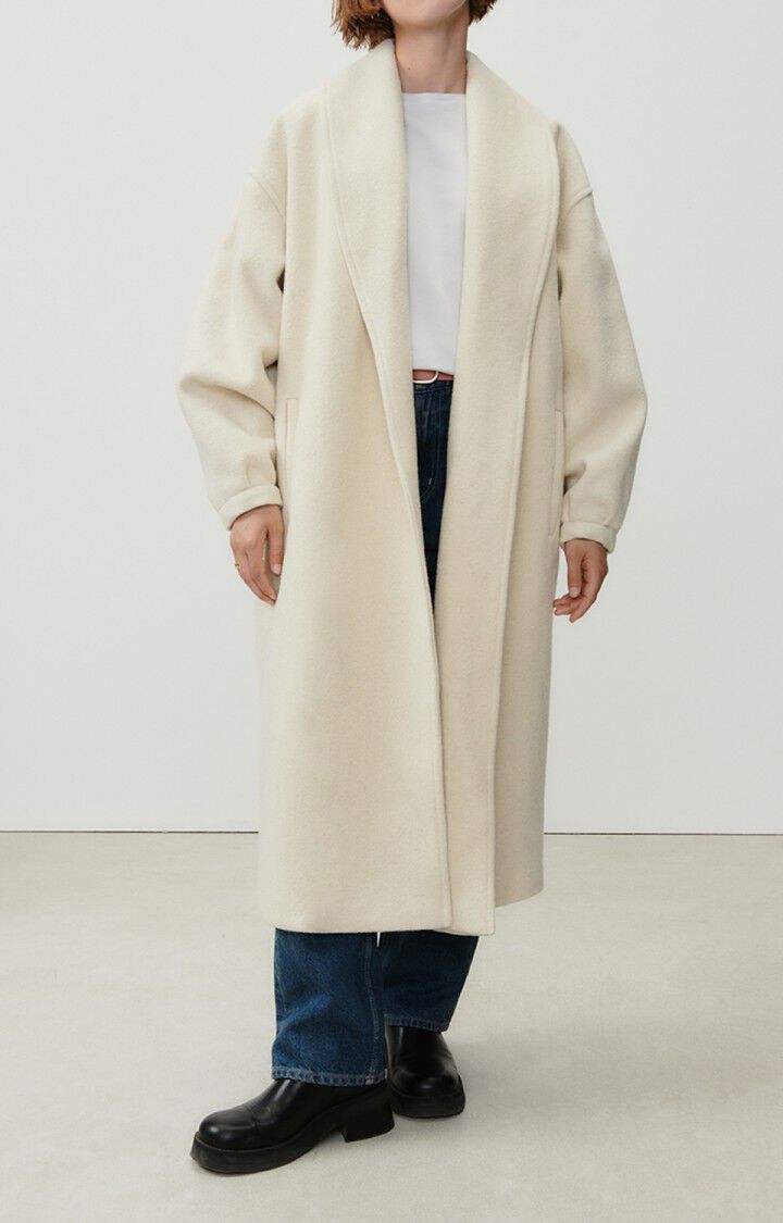 american vintage Manteau femme Karabay - ECRU 53 Manches longues Beige - E23